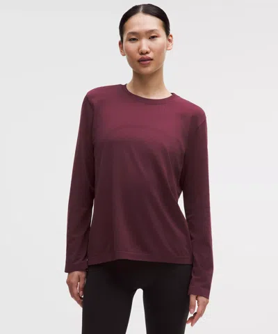 Lululemon Swiftly Relaxed Long-sleeve Shirt Hip Length In Purple