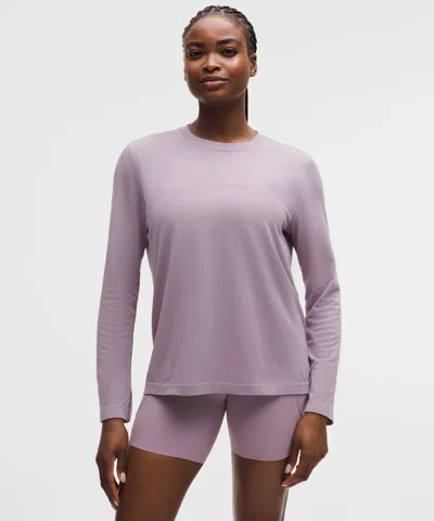 Lululemon Swiftly Relaxed Long-sleeve Shirt Hip Length In Purple