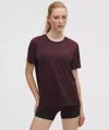 Lululemon Swiftly Relaxed Short-sleeve Shirt In Burgundy