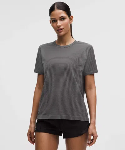 Lululemon Swiftly Relaxed Short-sleeve Shirt Hip Length In Black