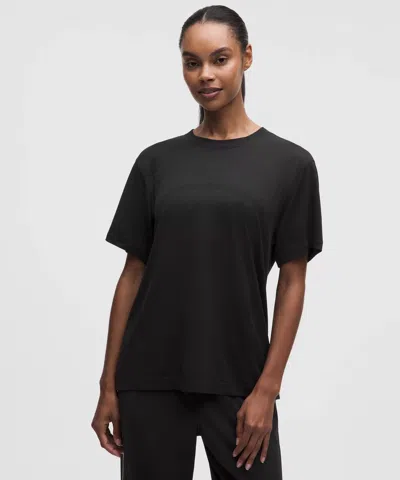 Lululemon Swiftly Relaxed Short-sleeve Shirt Hip Length In Black