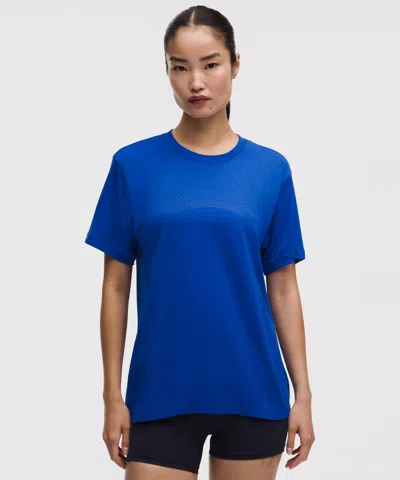 Lululemon Swiftly Relaxed Short-sleeve Shirt Hip Length In Blue
