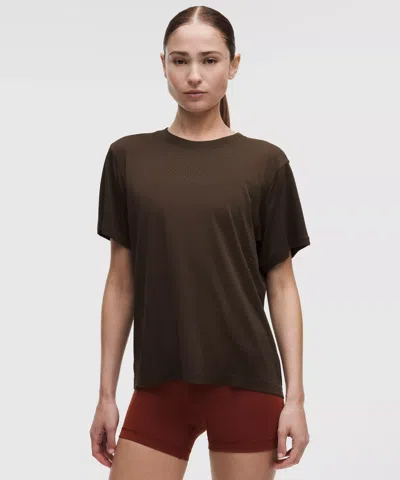 Lululemon Swiftly Relaxed Short-sleeve Shirt Hip Length In Brown