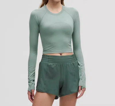 Lululemon Swiftly Tech Cropped Long Sleeve 2.0 Tee In Crater Blue