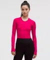 Lululemon Swiftly Tech Cropped Long-sleeve Shirt 2.0 In Pink
