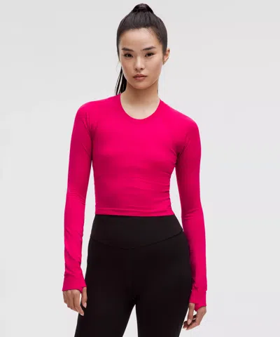 Lululemon Swiftly Tech Cropped Long-sleeve Shirt 2.0 In Pink