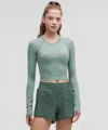 Lululemon Swiftly Tech Cropped Long-sleeve Shirt 2.0 In Green