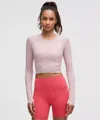 Lululemon Swiftly Tech Cropped Long-sleeve Shirt 2.0 In Pink