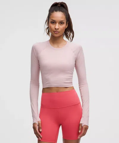 Lululemon Swiftly Tech Cropped Long-sleeve Shirt 2.0 In Pink