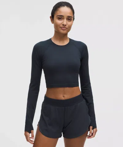Lululemon Swiftly Tech Cropped Long-sleeve Shirt 2.0 In Blue