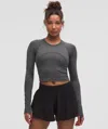 Lululemon Swiftly Tech Cropped Long-sleeve Shirt 2.0 In Gray