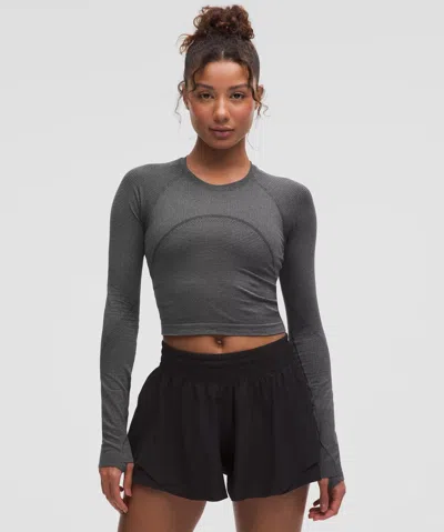 Lululemon Swiftly Tech Cropped Long-sleeve Shirt 2.0 In Gray
