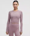 Lululemon Swiftly Tech Cropped Long-sleeve Shirt 2.0 In Purple
