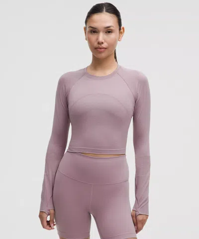 Lululemon Swiftly Tech Cropped Long-sleeve Shirt 2.0 In Purple