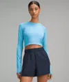 Lululemon Swiftly Tech Cropped Long-sleeve Shirt 2.0 In Blue