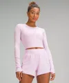 Lululemon Swiftly Tech Cropped Long-sleeve Shirt 2.0 In Pink