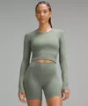 Lululemon Swiftly Tech Cropped Long-sleeve Shirt 2.0 In Green