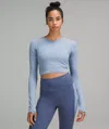 Lululemon Swiftly Tech Cropped Long-sleeve Shirt 2.0 In Blue