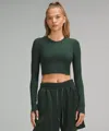 Lululemon Swiftly Tech Cropped Long-sleeve Shirt 2.0 In Green