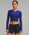 Lululemon Swiftly Tech Cropped Long-sleeve Shirt 2.0 In Blue