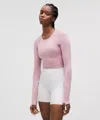Lululemon Swiftly Tech Cropped Long-sleeve Shirt 2.0 In Pink