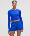 Lululemon Swiftly Tech Cropped Long-sleeve Shirt 2.0 In Blue