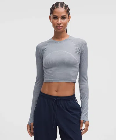 Lululemon Swiftly Tech Cropped Long-sleeve Shirt 2.0 In Blue