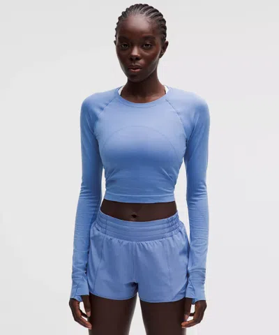 Lululemon Swiftly Tech Cropped Long-sleeve Shirt 2.0 In Blue