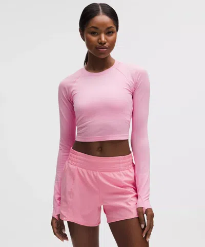 Lululemon Swiftly Tech Cropped Long-sleeve Shirt 2.0 In Pink