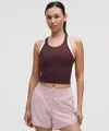 Lululemon Swiftly Tech Cropped Racerback Tank Top 2.0 In Burgundy