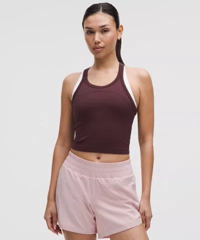 Lululemon Swiftly Tech Cropped Racerback Tank Top 2.0 In Burgundy