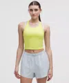 Lululemon Swiftly Tech Cropped Racerback Tank Top 2.0 In Yellow