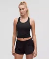 Lululemon Swiftly Tech Cropped Racerback Tank Top 2.0 In Black