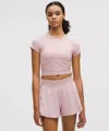 Lululemon Swiftly Tech Cropped Short-sleeve Shirt 2.0 In Pink