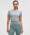 Lululemon Swiftly Tech Cropped Short-sleeve Shirt 2.0 In Gray
