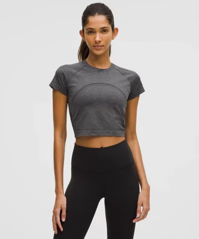 Lululemon Swiftly Tech Cropped Short-sleeve Shirt 2.0 In Gray