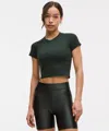Lululemon Swiftly Tech Cropped Short-sleeve Shirt 2.0 In Green