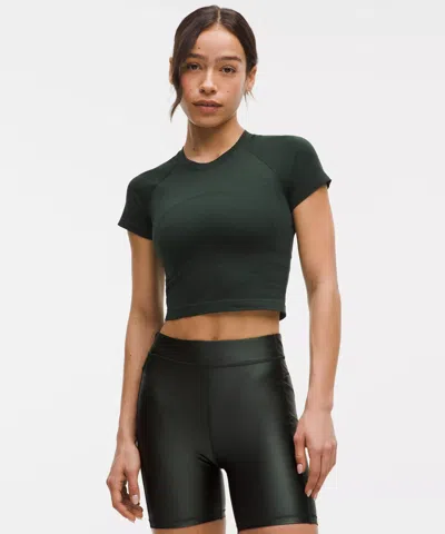 Lululemon Swiftly Tech Cropped Short-sleeve Shirt 2.0 In Green