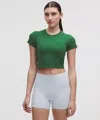 Lululemon Swiftly Tech Cropped Short-sleeve Shirt 2.0 In Green
