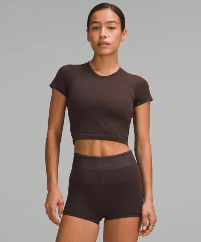 Lululemon Swiftly Tech Cropped Short-sleeve Shirt 2.0 In Gold