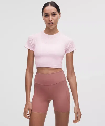 Lululemon Swiftly Tech Cropped Short-sleeve Shirt 2.0 In Pink