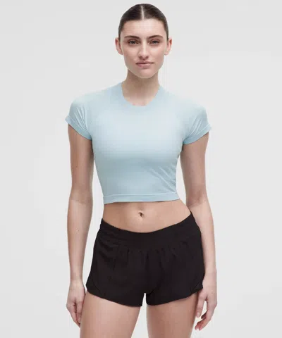 Lululemon Swiftly Tech Cropped Short-sleeve Shirt 2.0 In Blue