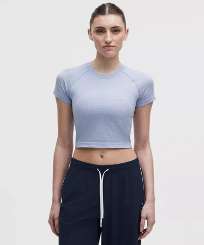 Lululemon Swiftly Tech Cropped Short-sleeve Shirt 2.0 In Blue