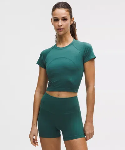 Lululemon Swiftly Tech Cropped Short-sleeve Shirt 2.0 In Green