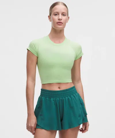 Lululemon Swiftly Tech Cropped Short-sleeve Shirt 2.0 In Green
