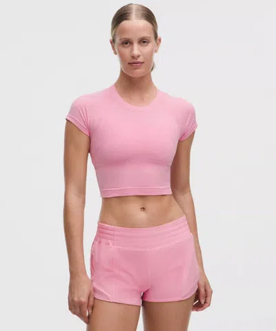 Lululemon Swiftly Tech Cropped Short-sleeve Shirt 2.0 In Pink