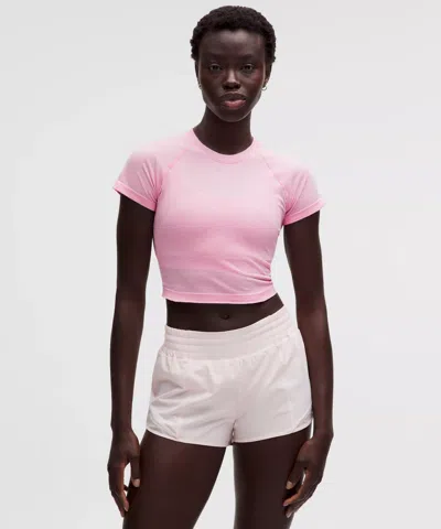 Lululemon Swiftly Tech Cropped Short-sleeve Shirt 2.0 In Pink