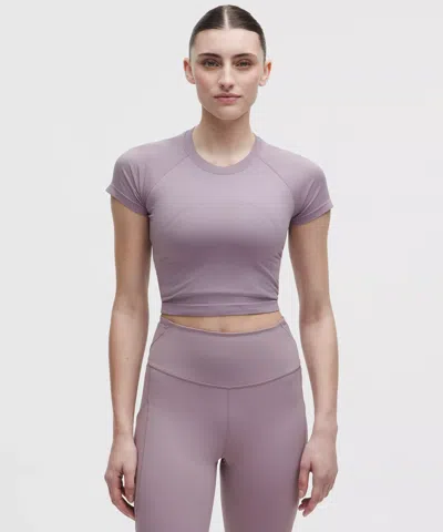Lululemon Swiftly Tech Cropped Short-sleeve Shirt 2.0 In Purple