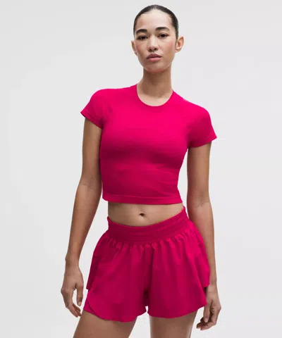 Lululemon Swiftly Tech Cropped Short-sleeve Shirt 2.0 In Red
