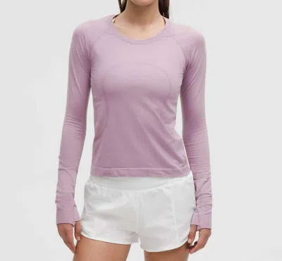 Lululemon Swiftly Tech Long Sleeve 2.0 Top In Spandex Stripe Lavender Lux/faint Lavender In Multi